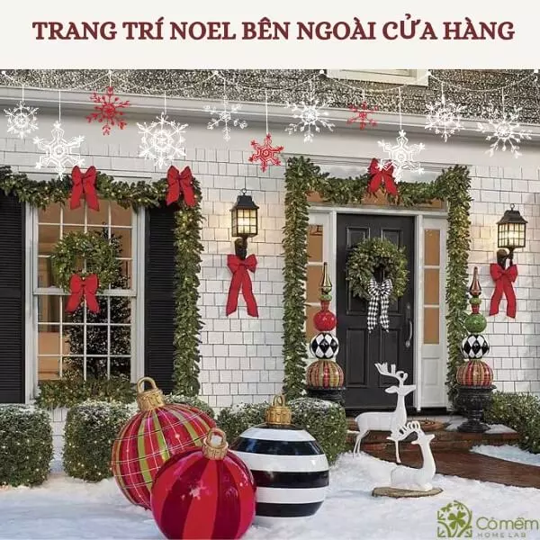 cách trang trí noel cho cửa hàng