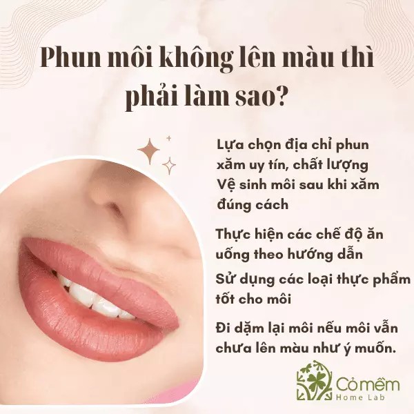 phun môi không lên màu thì phải làm sao