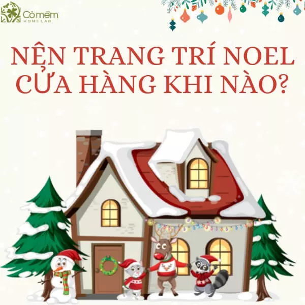 trang trí noel tại cửa hàng