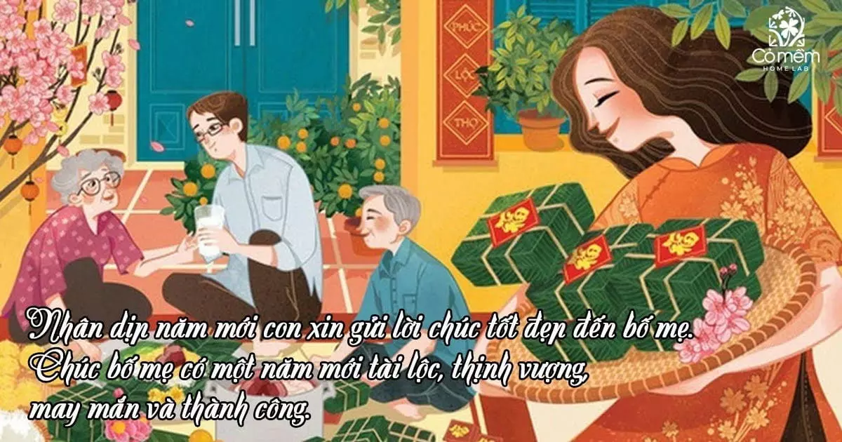 chúc tết bố mẹ