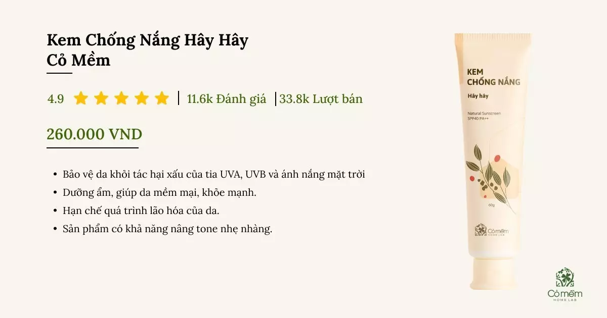 kem chống nắng cho da khô nhạy cảm