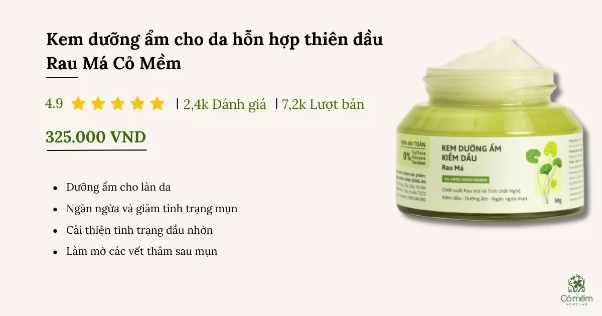 kem dưỡng ẩm cho da hỗn hợp thiên dầu