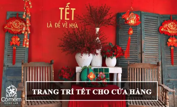 trang trí tết cho cửa hàng