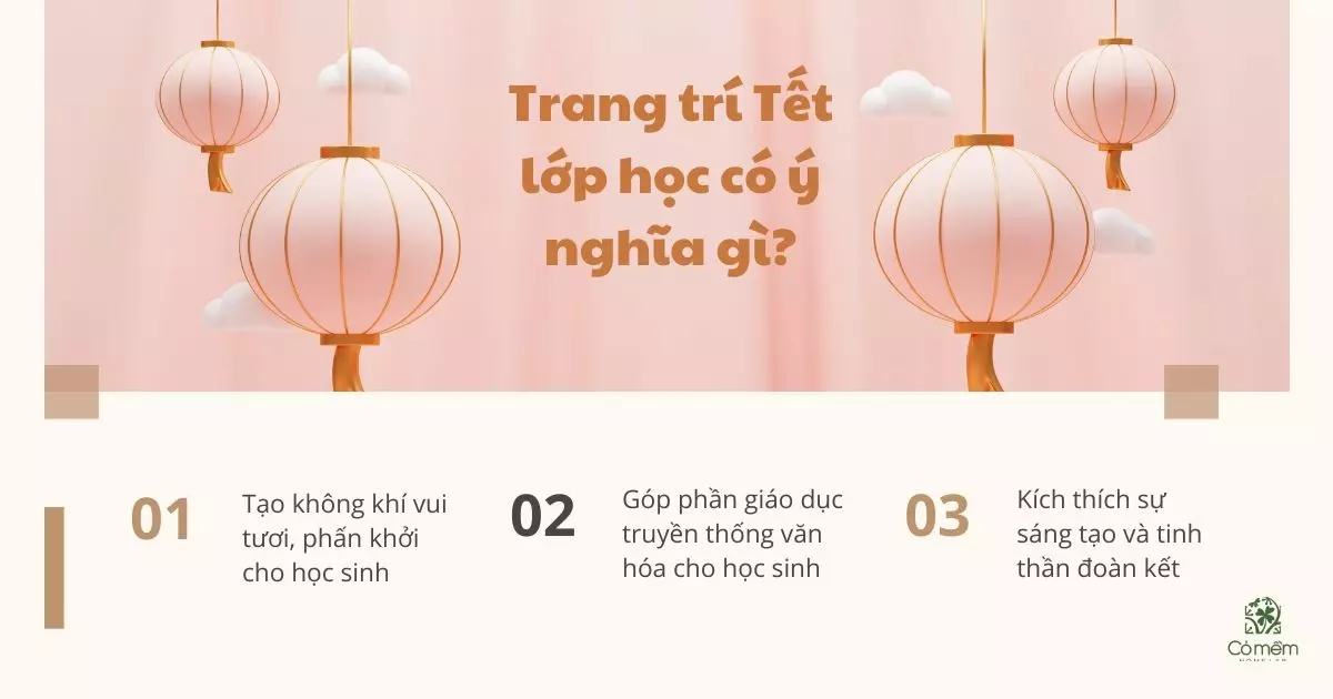 trang trí tết lớp học