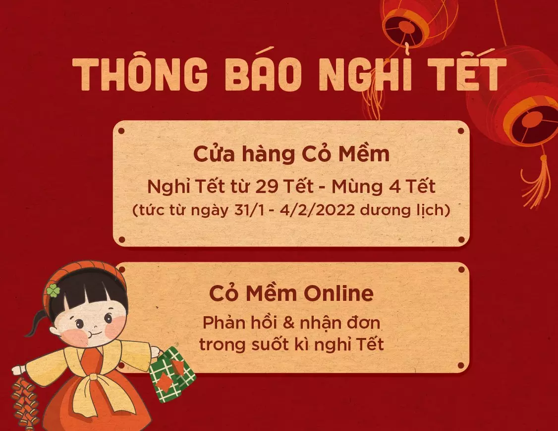  Cỏ Mềm THÔNG BÁO lịch nghỉ Tết Nhâm Dần