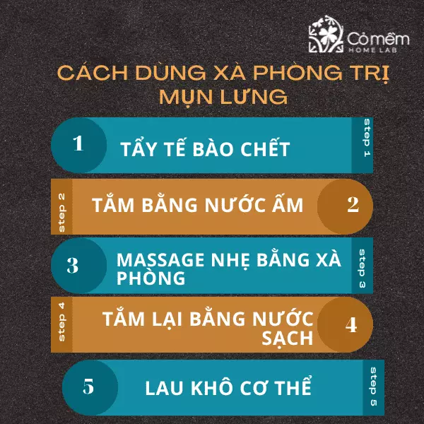 cách dùng xà phòng trị mụn lưng