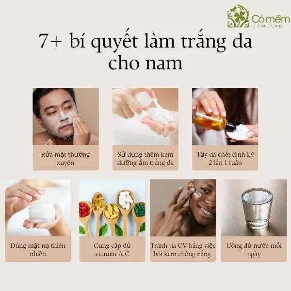 cách làm trắng da cho nam