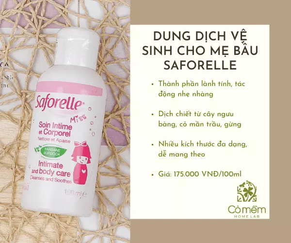 Dung dịch vệ sinh mẹ bầu Saforelle dịch chiết từ cây ngưu bàng