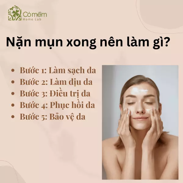 nặn mụn xong nên làm gì