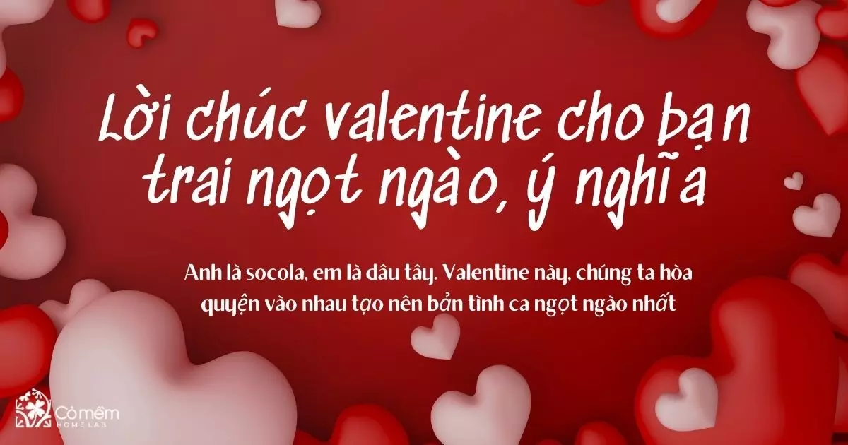 lời chúc valentine cho bạn trai