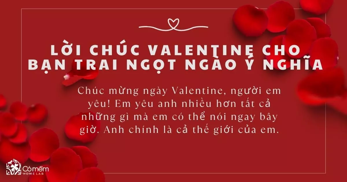 lời chúc valentine cho bạn trai