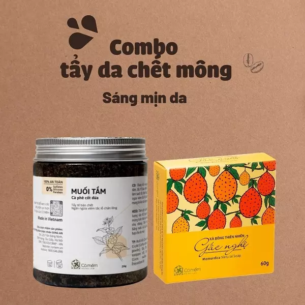 combo tẩy da chết mông cỏ mềm