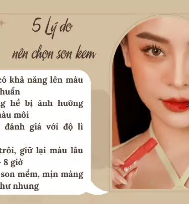 09 Thỏi son kem giá tốt, lên màu chuẩn, lâu trôi nhẹ môi