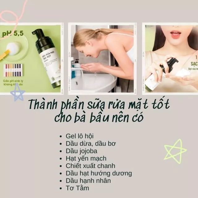 sữa rửa mặt cho bà bầu