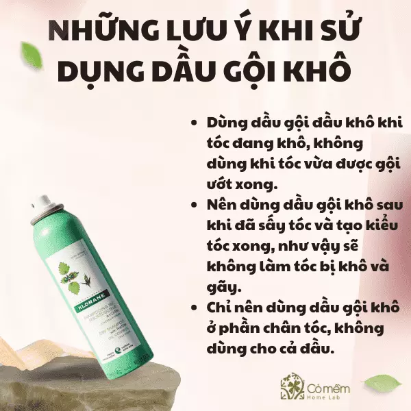 Những lưu ý khi sử dụng dầu gội khô