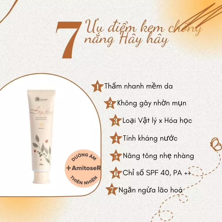 Ưu điểm kem chống nắng Hây Hây