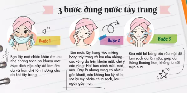 Dùng nước tẩy trang khi nào? 3 Bước chuẩn