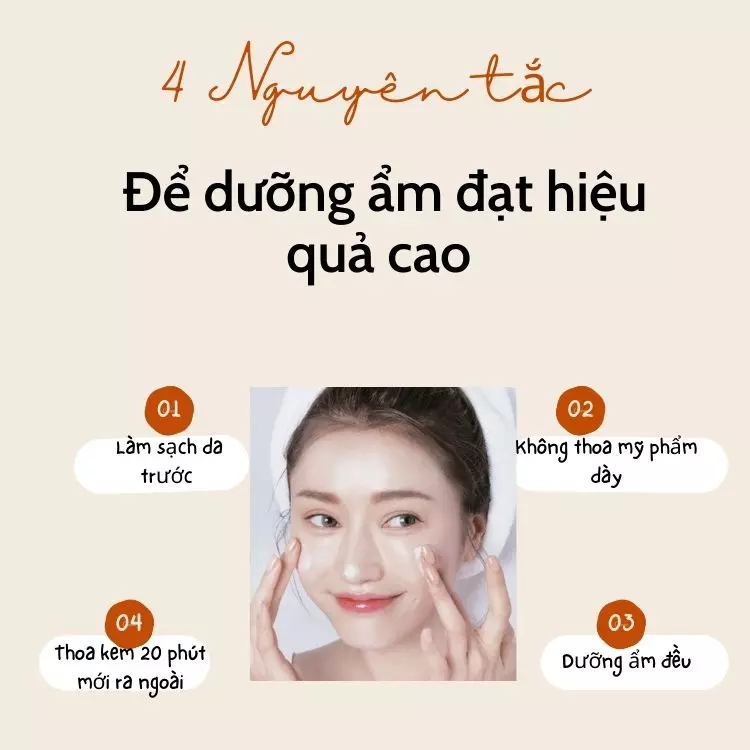 Nguyên tắc khi dùng kem dưỡng ẩm