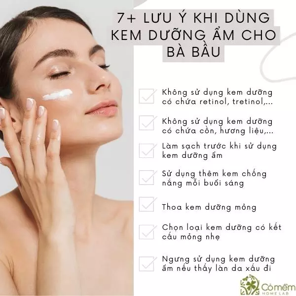 sử dụng kem dưỡng ẩm cho bà bầu