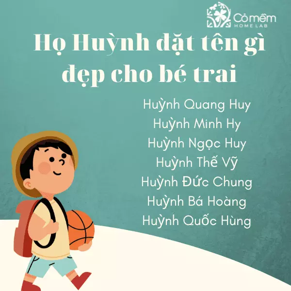 họ huỳnh đặt tên gì đẹp cho bé trai