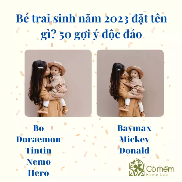 đặt tên ở nhà cho bé trai 2023