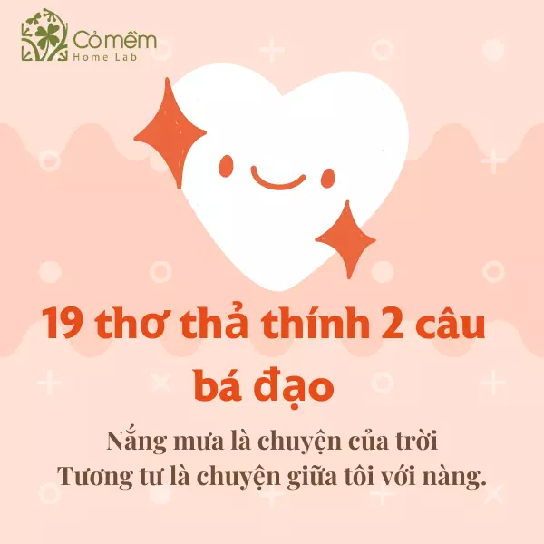 thơ thả thính 2 câu bá đạo