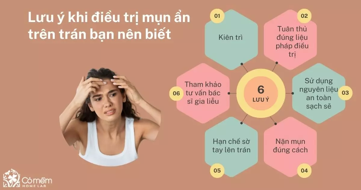 cách trị mụn ẩn trên trán