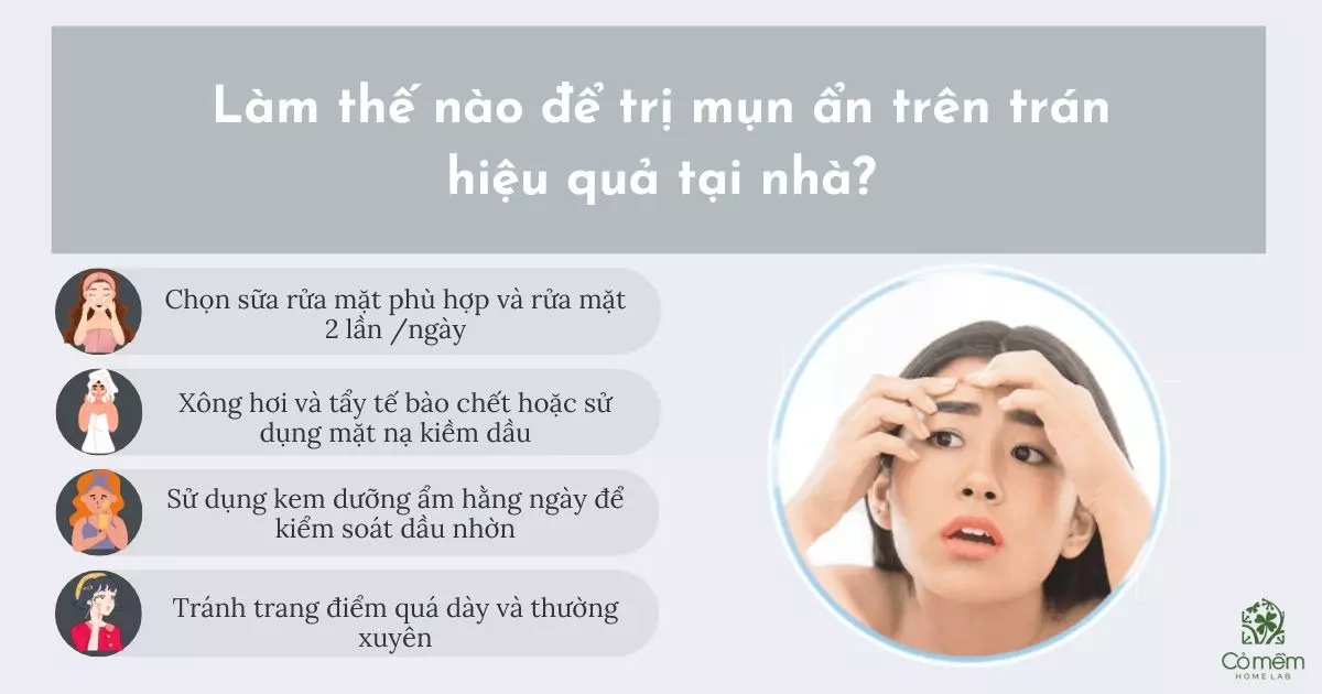 cách trị mụn ẩn trên trán