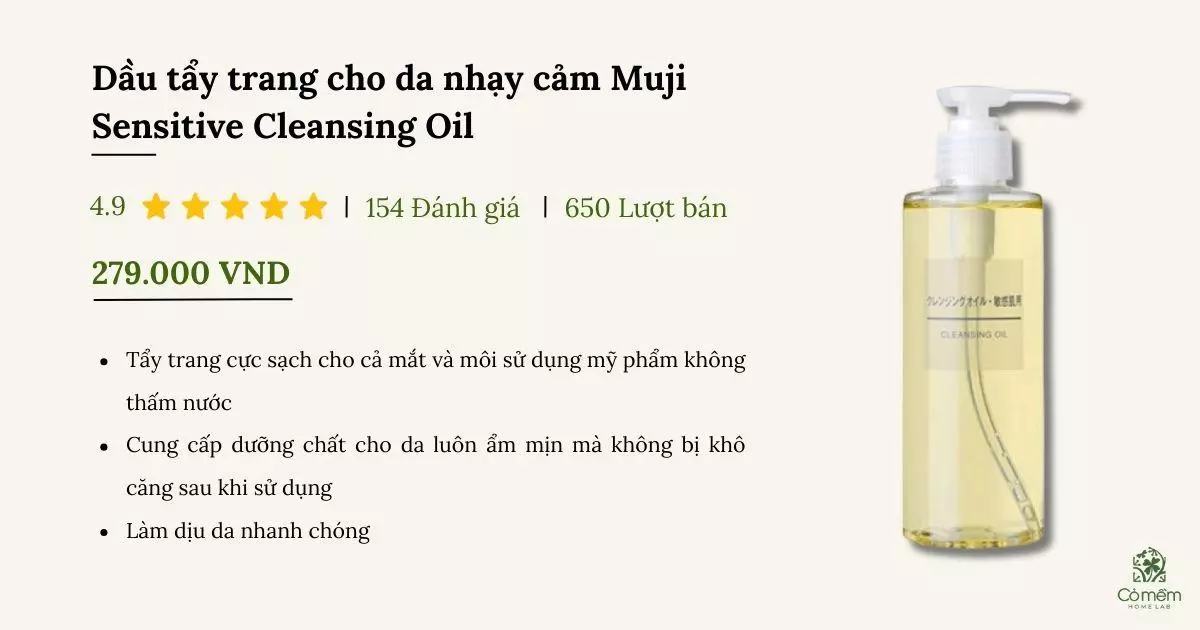 dầu tẩy trang cho da nhạy cảm