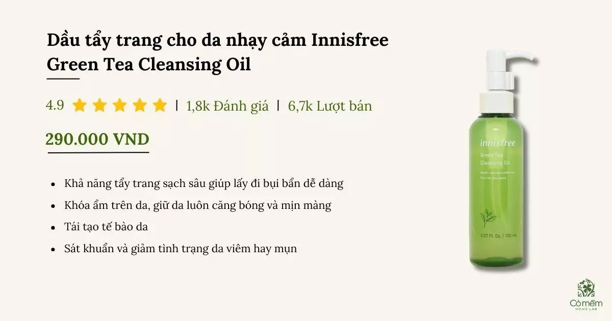 dầu tẩy trang cho da nhạy cảm