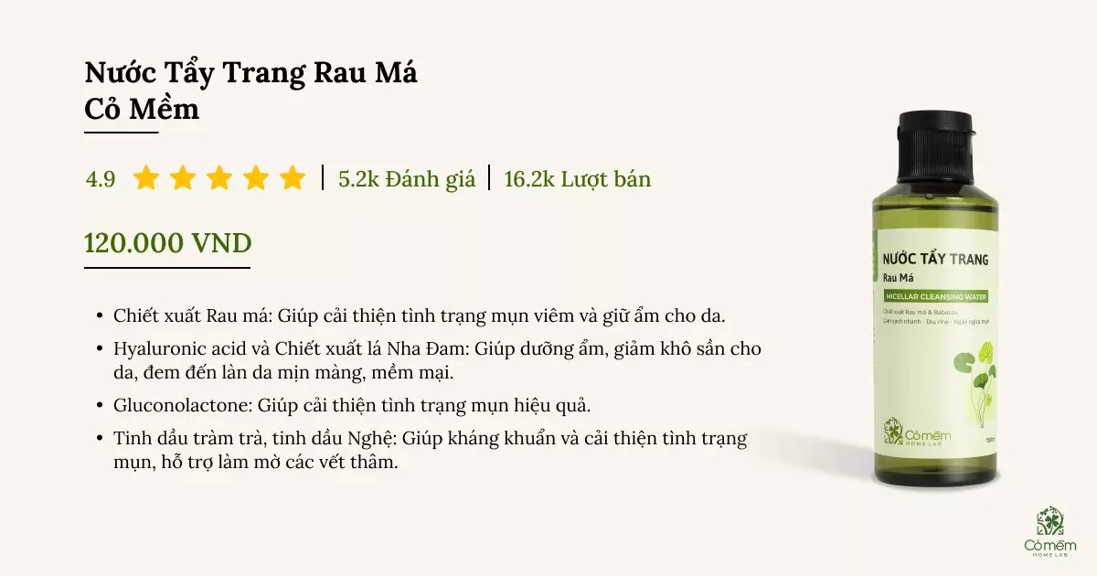 nước tẩy trang cho da dầu mụn