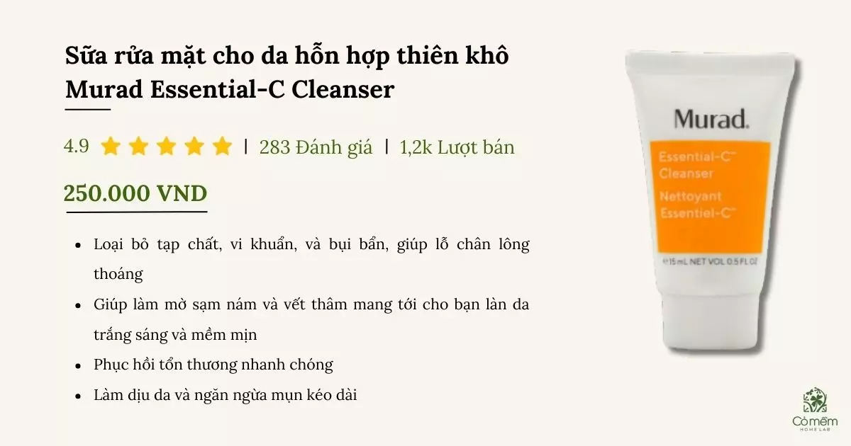 sữa rửa mặt cho da hỗn hợp thiên khô