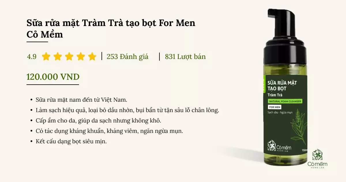 sữa rửa mặt nam