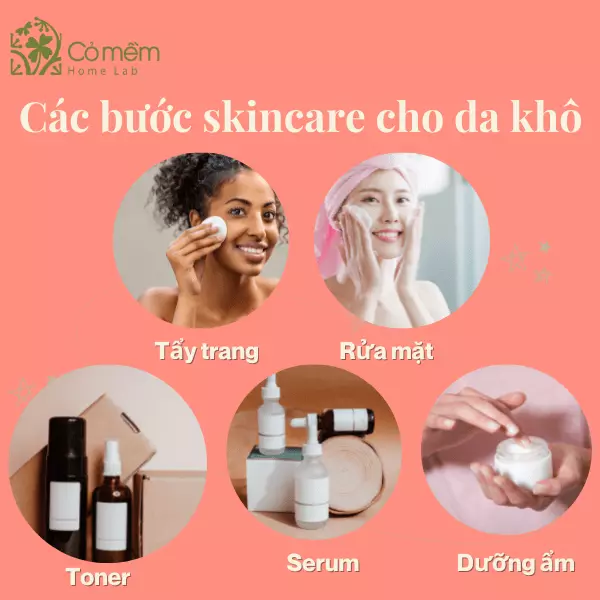 các bước skincare ban đêm cho da khô