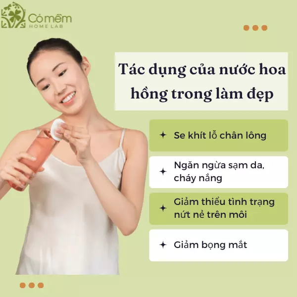 tác dụng của nước hoa hồng với da mặt