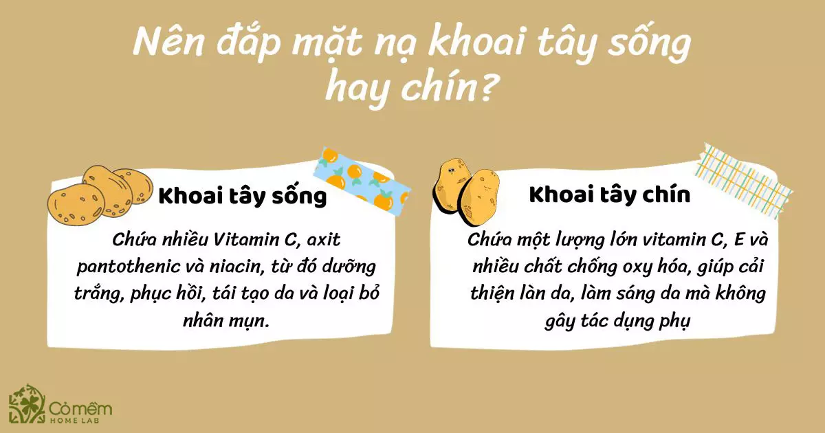 đắp mặt nạ khoai tây