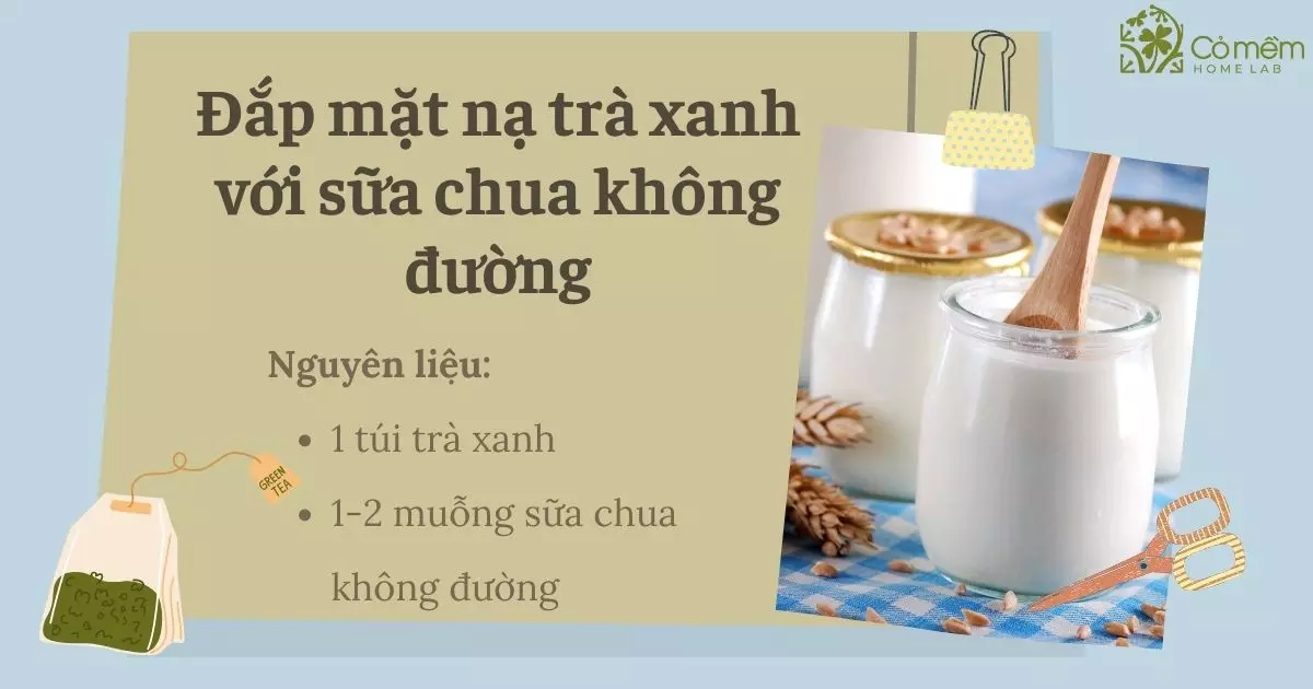 đắp mặt nạ trà xanh