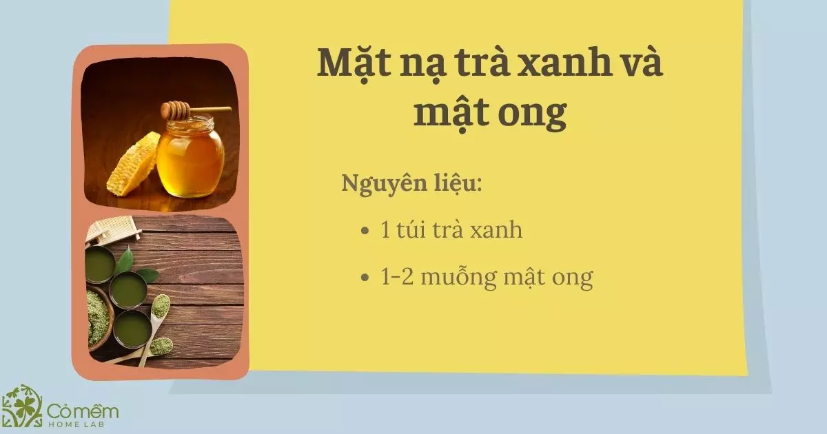 đắp mặt nạ trà xanh