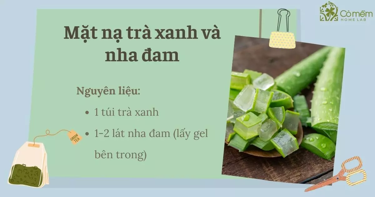 Cách làm mặt nạ trà xanh với nha đam