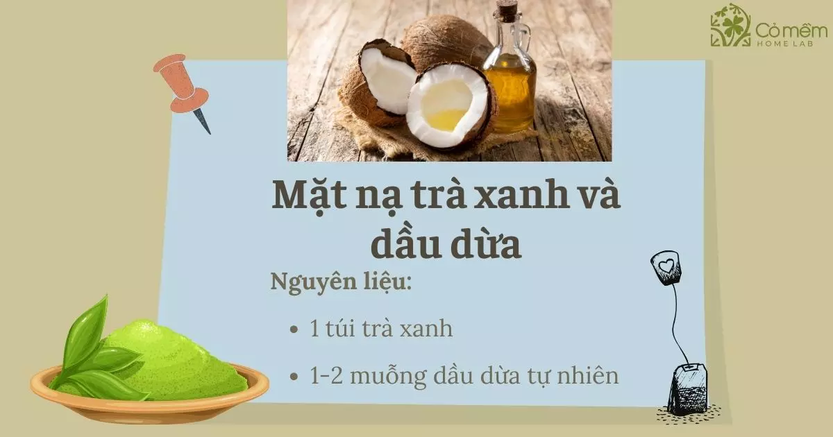 đắp mặt nạ trà xanh