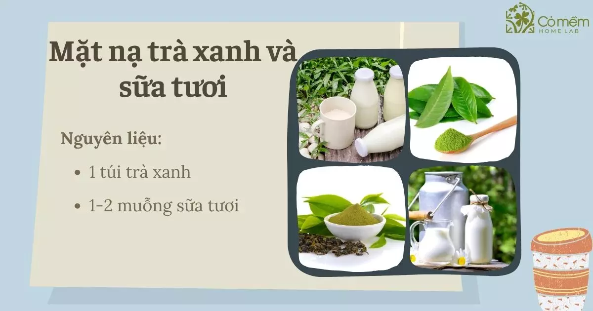 đắp mặt nạ trà xanh