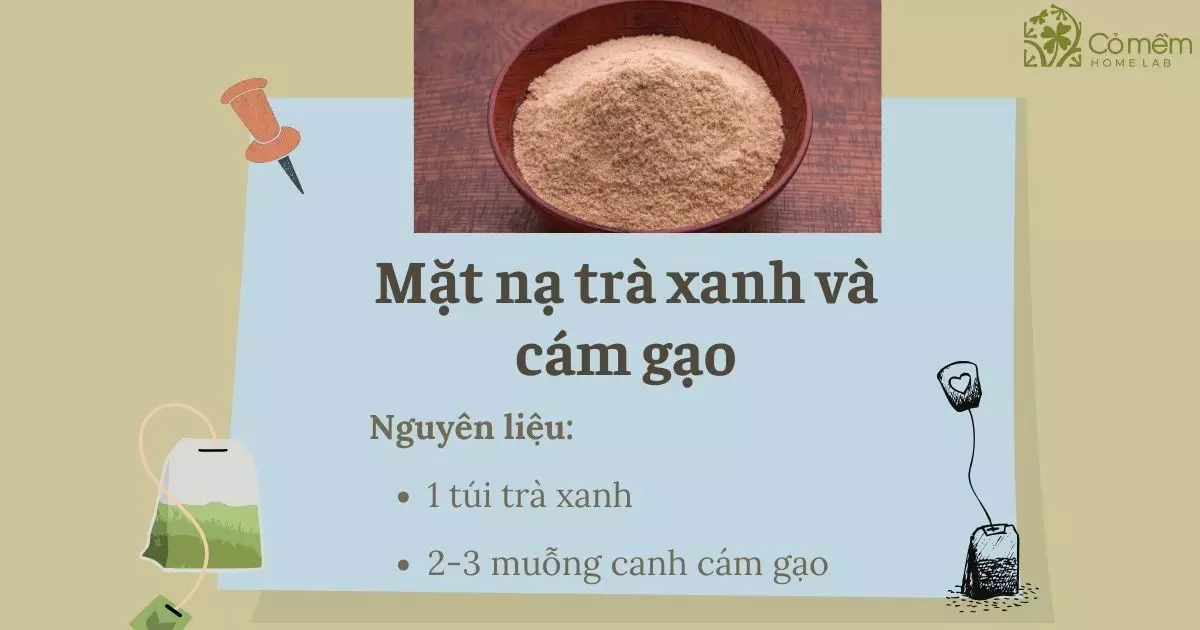 đắp mặt nạ trà xanh