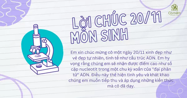 lời chúc 20/11 theo môn học