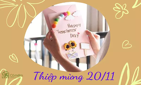 Lưu ngay mẫu thiệp 20/11 đơn giản ấn tượng dành tặng thầy cô