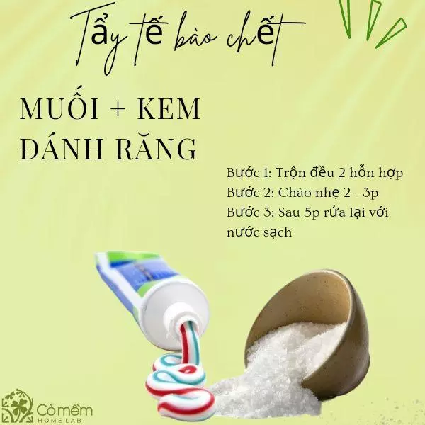 tẩy da chết bằng kem đánh răng