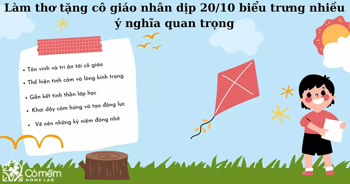 bài thơ 20 10 tặng cô ngắn