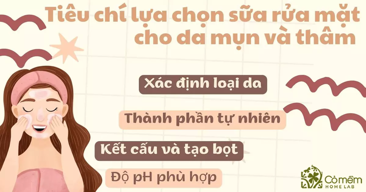 sữa rửa mặt trị mụn và vết thâm cho nữ