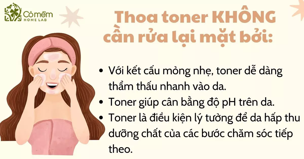 thoa toner có cần rửa mặt lại không